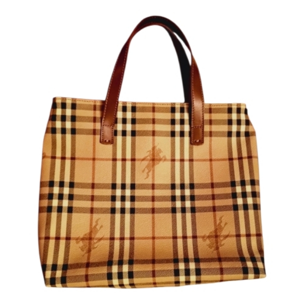 Burberry Tote in Haymarket Check Canvas And Leather Trim